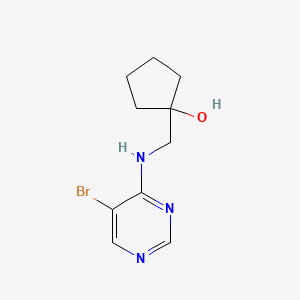 molecular formula C10H14BrN3O B7579392 1-[[(5-Bromopyrimidin-4-yl)amino]methyl]cyclopentan-1-ol 