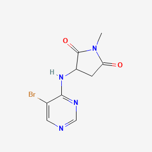 molecular formula C9H9BrN4O2 B7579399 3-[(5-Bromopyrimidin-4-yl)amino]-1-methylpyrrolidine-2,5-dione 