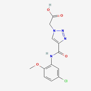 molecular formula C12H11ClN4O4 B7579400 2-[4-[(5-Chloro-2-methoxyphenyl)carbamoyl]triazol-1-yl]acetic acid 