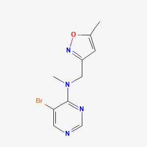 molecular formula C10H11BrN4O B7579407 5-bromo-N-methyl-N-[(5-methyl-1,2-oxazol-3-yl)methyl]pyrimidin-4-amine 