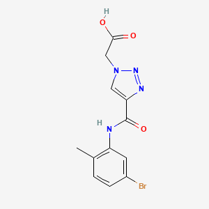molecular formula C12H11BrN4O3 B7579408 2-[4-[(5-Bromo-2-methylphenyl)carbamoyl]triazol-1-yl]acetic acid 