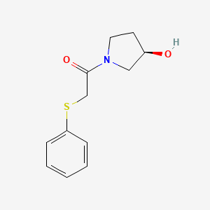 molecular formula C12H15NO2S B7579423 1-[(3R)-3-hydroxypyrrolidin-1-yl]-2-phenylsulfanylethanone 