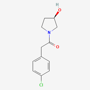 molecular formula C12H14ClNO2 B7579426 2-(4-chlorophenyl)-1-[(3R)-3-hydroxypyrrolidin-1-yl]ethanone 