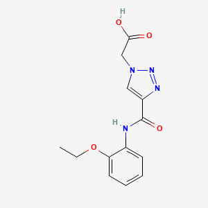 molecular formula C13H14N4O4 B7579445 2-[4-[(2-Ethoxyphenyl)carbamoyl]triazol-1-yl]acetic acid 