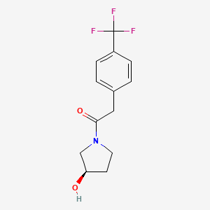 molecular formula C13H14F3NO2 B7579450 1-[(3R)-3-hydroxypyrrolidin-1-yl]-2-[4-(trifluoromethyl)phenyl]ethanone 