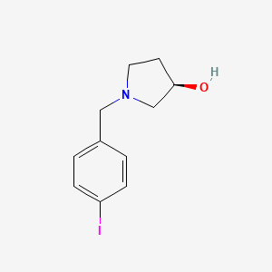 molecular formula C11H14INO B7579466 (3R)-1-[(4-iodophenyl)methyl]pyrrolidin-3-ol 