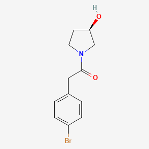 molecular formula C12H14BrNO2 B7579468 2-(4-bromophenyl)-1-[(3R)-3-hydroxypyrrolidin-1-yl]ethanone 