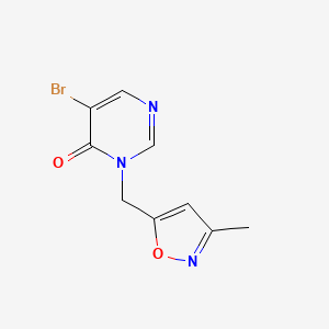 molecular formula C9H8BrN3O2 B7579475 5-Bromo-3-[(3-methyl-1,2-oxazol-5-yl)methyl]pyrimidin-4-one 