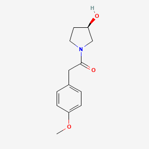 molecular formula C13H17NO3 B7579484 1-[(3R)-3-hydroxypyrrolidin-1-yl]-2-(4-methoxyphenyl)ethanone 