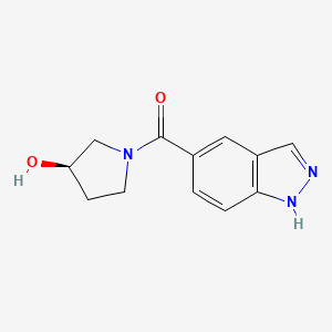 molecular formula C12H13N3O2 B7579494 [(3R)-3-hydroxypyrrolidin-1-yl]-(1H-indazol-5-yl)methanone 