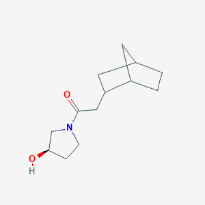 molecular formula C13H21NO2 B7579497 2-(2-bicyclo[2.2.1]heptanyl)-1-[(3R)-3-hydroxypyrrolidin-1-yl]ethanone 