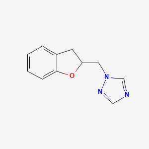 molecular formula C11H11N3O B7579539 1-(2,3-Dihydro-1-benzofuran-2-ylmethyl)-1,2,4-triazole 