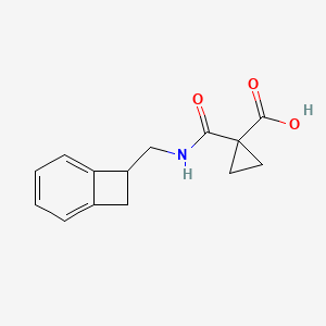 molecular formula C14H15NO3 B7579550 1-(7-Bicyclo[4.2.0]octa-1,3,5-trienylmethylcarbamoyl)cyclopropane-1-carboxylic acid 