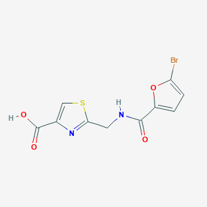 molecular formula C10H7BrN2O4S B7579585 2-[[(5-Bromofuran-2-carbonyl)amino]methyl]-1,3-thiazole-4-carboxylic acid 
