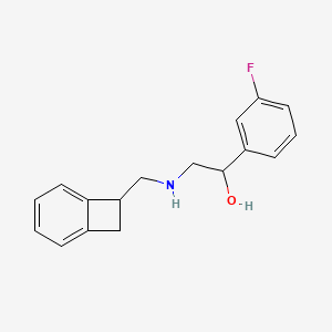 molecular formula C17H18FNO B7579605 2-(7-Bicyclo[4.2.0]octa-1,3,5-trienylmethylamino)-1-(3-fluorophenyl)ethanol 