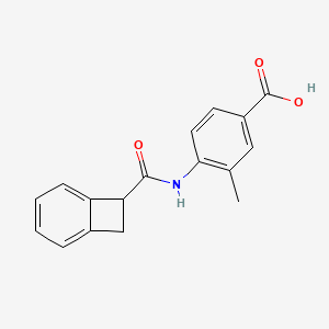 molecular formula C17H15NO3 B7579610 4-(Bicyclo[4.2.0]octa-1,3,5-triene-7-carbonylamino)-3-methylbenzoic acid 