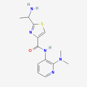 molecular formula C13H17N5OS B7579613 2-(1-aminoethyl)-N-[2-(dimethylamino)pyridin-3-yl]-1,3-thiazole-4-carboxamide 