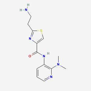 molecular formula C13H17N5OS B7579619 2-(2-aminoethyl)-N-[2-(dimethylamino)pyridin-3-yl]-1,3-thiazole-4-carboxamide 