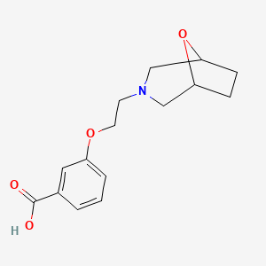 molecular formula C15H19NO4 B7579636 3-[2-(8-Oxa-3-azabicyclo[3.2.1]octan-3-yl)ethoxy]benzoic acid 