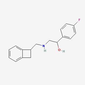 molecular formula C17H18FNO B7579657 2-(7-Bicyclo[4.2.0]octa-1,3,5-trienylmethylamino)-1-(4-fluorophenyl)ethanol 