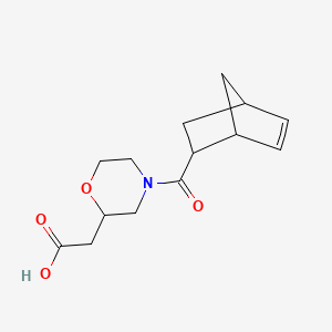 molecular formula C14H19NO4 B7579672 2-[4-(Bicyclo[2.2.1]hept-5-ene-2-carbonyl)morpholin-2-yl]acetic acid 