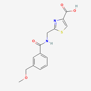 molecular formula C14H14N2O4S B7579708 2-[[[3-(Methoxymethyl)benzoyl]amino]methyl]-1,3-thiazole-4-carboxylic acid 