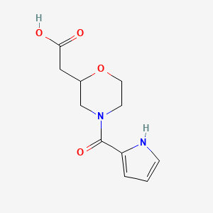 molecular formula C11H14N2O4 B7579754 2-[4-(1H-pyrrole-2-carbonyl)morpholin-2-yl]acetic acid 