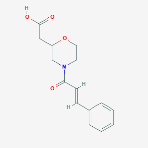 molecular formula C15H17NO4 B7579772 2-[4-[(E)-3-phenylprop-2-enoyl]morpholin-2-yl]acetic acid 