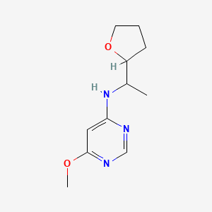 molecular formula C11H17N3O2 B7579788 6-methoxy-N-[1-(oxolan-2-yl)ethyl]pyrimidin-4-amine 