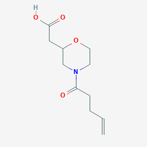molecular formula C11H17NO4 B7579813 2-(4-Pent-4-enoylmorpholin-2-yl)acetic acid 