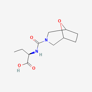 molecular formula C11H18N2O4 B7579839 (2R)-2-(8-oxa-3-azabicyclo[3.2.1]octane-3-carbonylamino)butanoic acid 