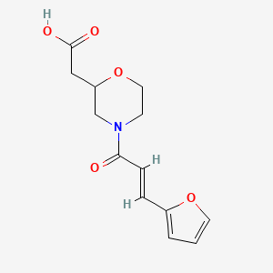 molecular formula C13H15NO5 B7579843 2-[4-[(E)-3-(furan-2-yl)prop-2-enoyl]morpholin-2-yl]acetic acid 