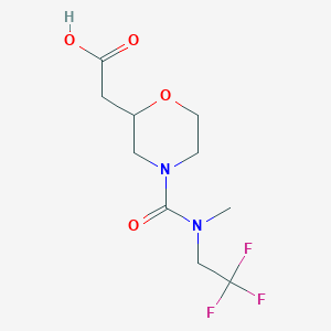molecular formula C10H15F3N2O4 B7579915 2-[4-[Methyl(2,2,2-trifluoroethyl)carbamoyl]morpholin-2-yl]acetic acid 