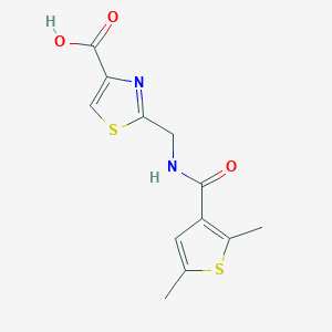 molecular formula C12H12N2O3S2 B7580004 2-[[(2,5-Dimethylthiophene-3-carbonyl)amino]methyl]-1,3-thiazole-4-carboxylic acid 
