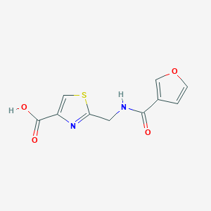 molecular formula C10H8N2O4S B7580013 2-[(Furan-3-carbonylamino)methyl]-1,3-thiazole-4-carboxylic acid 