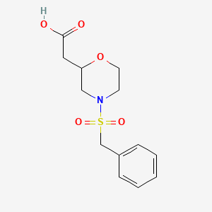 molecular formula C13H17NO5S B7580018 2-(4-Benzylsulfonylmorpholin-2-yl)acetic acid 