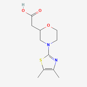 molecular formula C11H16N2O3S B7580023 2-[4-(4,5-Dimethyl-1,3-thiazol-2-yl)morpholin-2-yl]acetic acid 