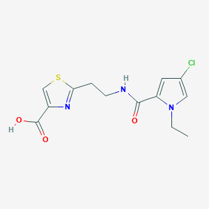 molecular formula C13H14ClN3O3S B7580029 2-[2-[(4-Chloro-1-ethylpyrrole-2-carbonyl)amino]ethyl]-1,3-thiazole-4-carboxylic acid 