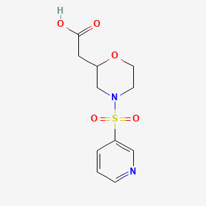molecular formula C11H14N2O5S B7580031 2-(4-Pyridin-3-ylsulfonylmorpholin-2-yl)acetic acid 