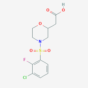 2-[4-(3-Chloro-2-fluorophenyl)sulfonylmorpholin-2-yl]acetic acid