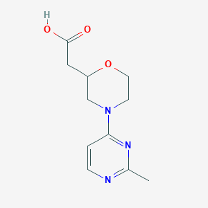 molecular formula C11H15N3O3 B7580059 2-[4-(2-Methylpyrimidin-4-yl)morpholin-2-yl]acetic acid 