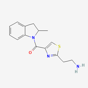 molecular formula C15H17N3OS B7580077 [2-(2-Aminoethyl)-1,3-thiazol-4-yl]-(2-methyl-2,3-dihydroindol-1-yl)methanone 