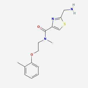 molecular formula C15H19N3O2S B7580089 2-(aminomethyl)-N-methyl-N-[2-(2-methylphenoxy)ethyl]-1,3-thiazole-4-carboxamide 