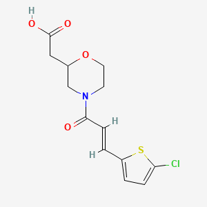 2-[4-[(E)-3-(5-chlorothiophen-2-yl)prop-2-enoyl]morpholin-2-yl]acetic acid