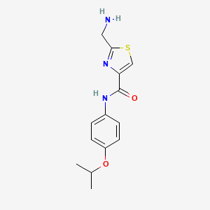 molecular formula C14H17N3O2S B7580113 2-(aminomethyl)-N-(4-propan-2-yloxyphenyl)-1,3-thiazole-4-carboxamide 
