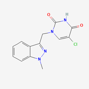 molecular formula C13H11ClN4O2 B7580124 5-Chloro-1-[(1-methylindazol-3-yl)methyl]pyrimidine-2,4-dione 