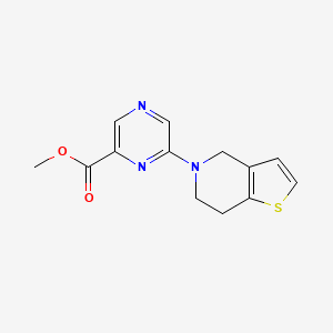 molecular formula C13H13N3O2S B7580133 methyl 6-(6,7-dihydro-4H-thieno[3,2-c]pyridin-5-yl)pyrazine-2-carboxylate 