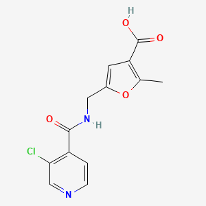 molecular formula C13H11ClN2O4 B7580140 5-[[(3-Chloropyridine-4-carbonyl)amino]methyl]-2-methylfuran-3-carboxylic acid 