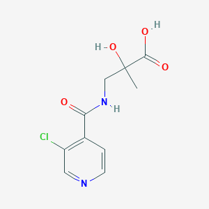 molecular formula C10H11ClN2O4 B7580150 3-[(3-Chloropyridine-4-carbonyl)amino]-2-hydroxy-2-methylpropanoic acid 