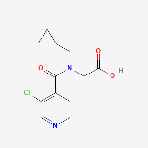molecular formula C12H13ClN2O3 B7580152 2-[(3-Chloropyridine-4-carbonyl)-(cyclopropylmethyl)amino]acetic acid 